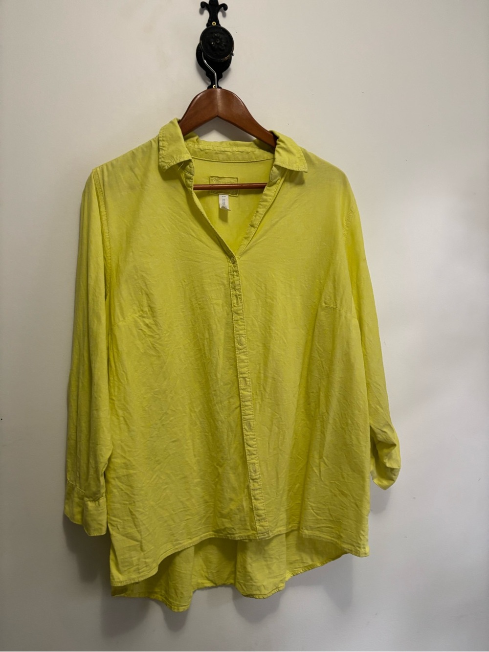 Sigrid Olsen Bright Yellow Button-Front Women's Shirt